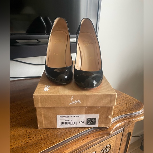 Christian Louboutin Ron Ron 100 Patent Calf - Black size 37.5 - Picture 5 of 12